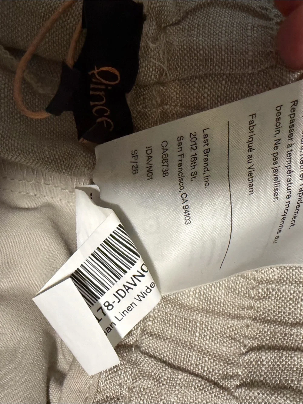 NWT Quince 100% European Linen Wide Leg Pants Size L